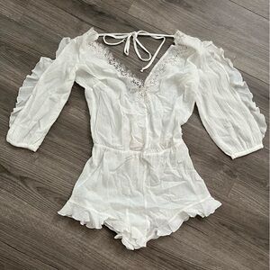 White lace swim romper Victoria’s Secret